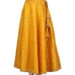 Women's Polyester Readymade Chanderi Silk Long Skirt Lahenga