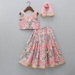 Girls Ethnic Wear Rayon Flower Printed Readymade Lehenga Choli Set
