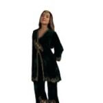 Women's Unstitched Velvet Suit with Heavy Hand Embroidery Traditional Ethnic Winter Wear Salwar Kameez Fabric Set