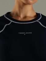 Cotton Crew Neck Bodycon Dress - Image 3