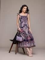 Navy Alba Long Dress - Image 4
