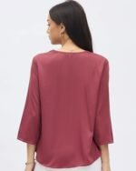 Printed Top with Contrast Tipping ? Stylish Ethnic & Western Tops for Women ? Summer Travel Wear, Trendy Tops for Jeans, Lightweight & Comfortable Casual Wear - Image 4