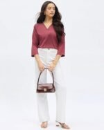 Printed Top with Contrast Tipping ? Stylish Ethnic & Western Tops for Women ? Summer Travel Wear, Trendy Tops for Jeans, Lightweight & Comfortable Casual Wear - Image 2