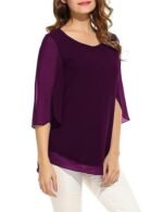 Women's and Girls Georgette Top Maroon - Image 3