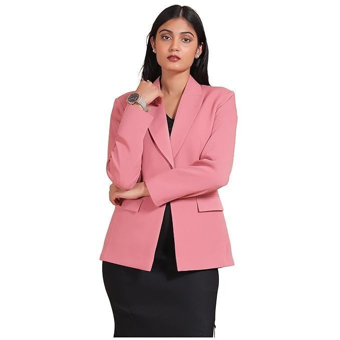 zz1-3-1.jpg Women's Polyester Cotton Blazer - Image 1